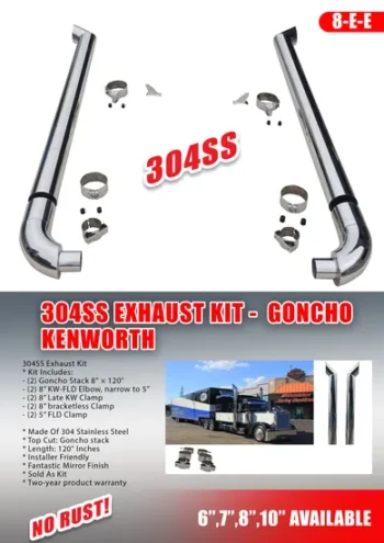 7'' Kenworth 304ss Truck Exhaust Kit Factory Price