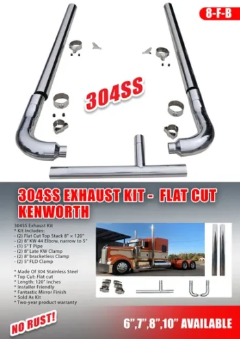 Kenworth 304ss Truck Exhaust 6-10" Elbow Stack Kit Factory Price