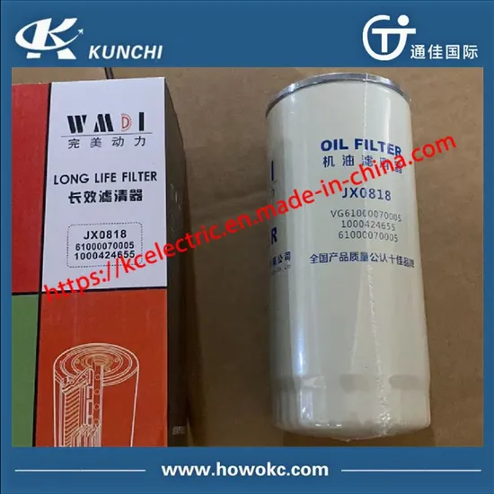 HOWO Oil Filter Vg61000070005 Jx0818 Factory Price